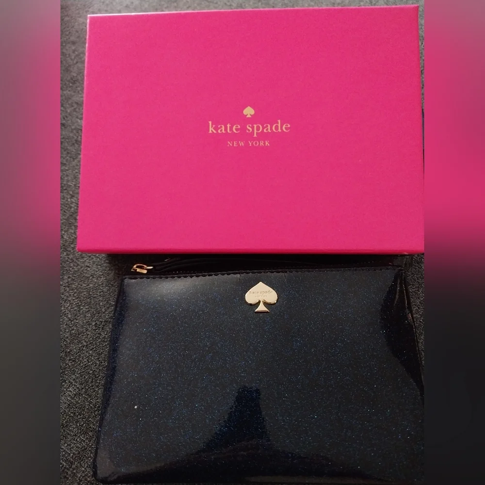 Kate Spade Navy Glitter NWOT Wallet On A String